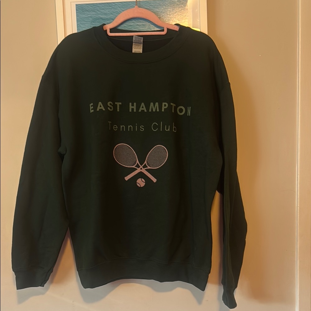 East Hampton Tennis Club Green Sweatshirt- Excellent Condition